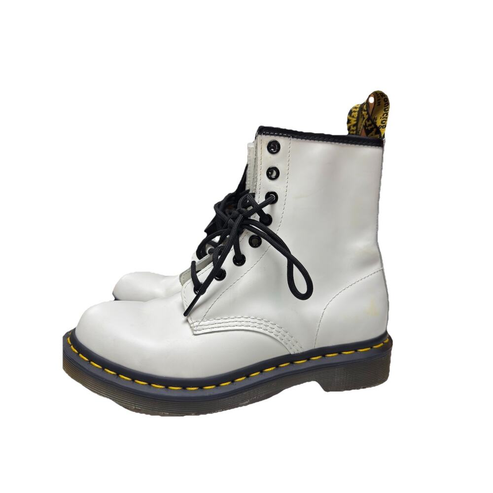 Dr Martens 1460 White Leather 8 Eye Combat Boots Women’s US 7 EU 38